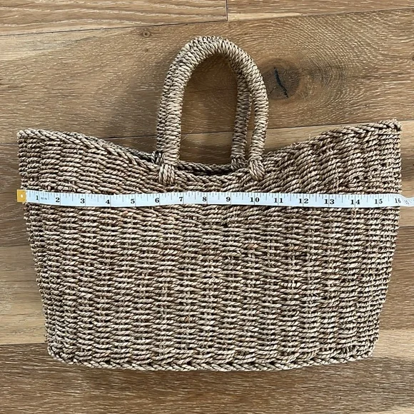 Vintage 90s Natural Woven Tote Bag - Picture 4 of 7